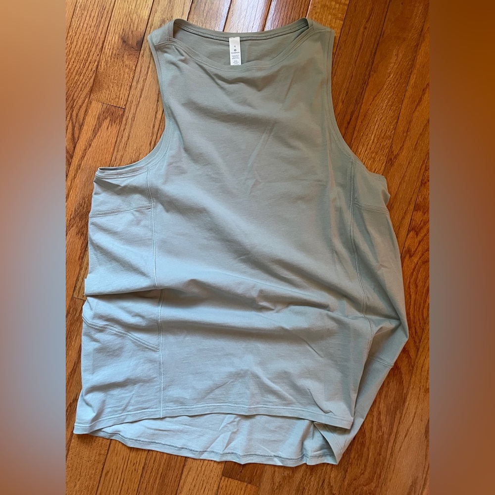 lululemon sage green back in action tank